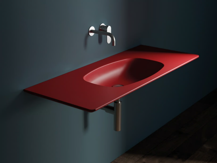 NUDAFlat - Rectangular ceramic washbasin with integrated countertop _ Ceramica Flaminia